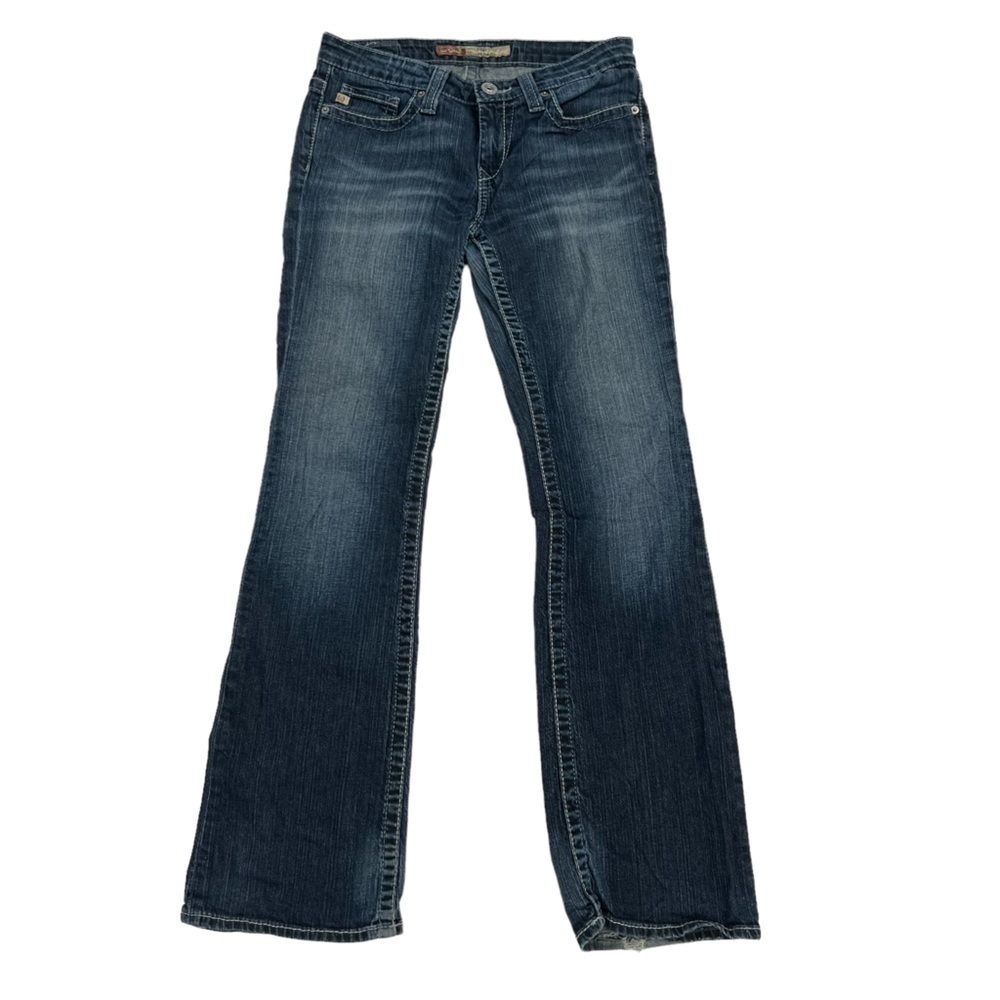 Big Star Remy Low Rise Fit Wide Leg Frayed Hem Denim Jeans Size 27 Women’s